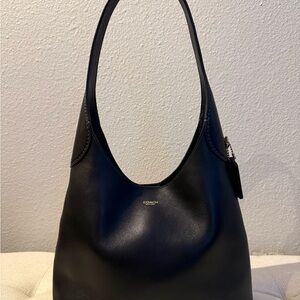 COACH Brooklyn 28 Black Leather Hobo Shoulder Bag